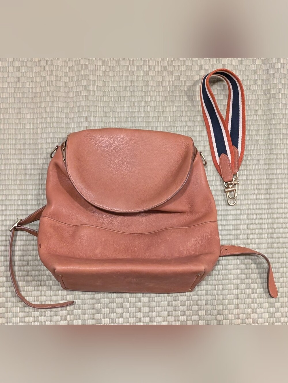 Shinola Convertible Flap Leather Backpack or Shoulder Bag